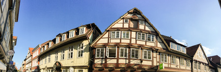 CELLE, GERMANY - JULY 2016: Tourists visit city center. Celle attracts 3 million people annually.のeditorial素材