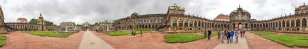 DRESDEN, GERMANY - JULY 2016: Panoramic view of Zwinger Palace. Dresden attracts 5 million people annually.のeditorial素材