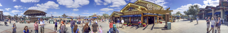 ORLANDO, FL - FEBRUARY 2016: Tourists visit city amusement park. The city is a major attraction in...