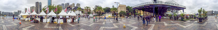 SYDNEY, AUSTRALIA - NOVEMBER 2015: Panoramic view of Sydney Harbour. Sydney attracts 20 million tourists annually.のeditorial素材