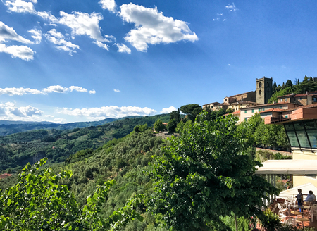 Panoramic view of Montecatini Alto, Tuscany.の写真素材