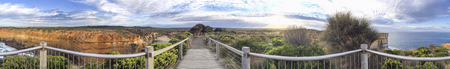 Panoramic view of Great Ocean Road viewpoint, Australia.