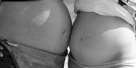 Two Pregnant Women relaxing at the Beach, Italy