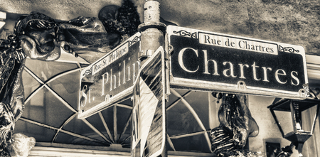 Chartres street sign in New Orleans, Louisiana.の写真素材