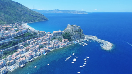 Beautiful aerial view of Scilla, Calabria - Italy.の写真素材