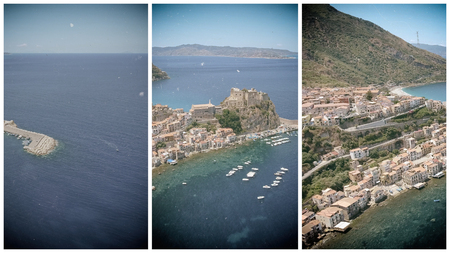 Beautiful aerial view of Scilla, Calabria - Italy.のeditorial素材