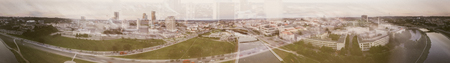 Panoramic aerial view of Vilnius skyline, Lithuania.のeditorial素材
