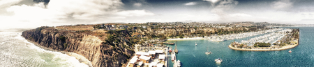 Amazing panoramic aerial view of Dana Point, California.の写真素材