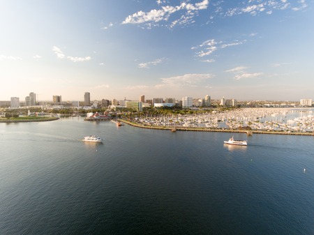 Aerial view of Long Beach in LA.