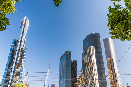 Melbourne skyscrapers at sunset - Victoria, Australia.の写真素材