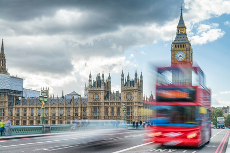 LONDON - SEPTEMBER 25, 2016: Tourists along Westminster Bridge. London attracts 30 million tourists annually.のeditorial素材