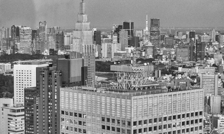 TOKYO - MAY 2016: City aerial skyline. Tokyo attracts 20 million tourists every year.のeditorial素材