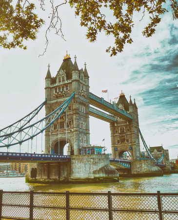 The Tower Bridge on a overcast day, London.のeditorial素材