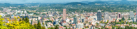 Amazing panoramic aerial view of the city of Portand in Oregon - USA.の写真素材