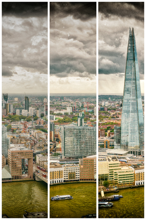 Aerial skyline of London, southern side of Thames.の写真素材