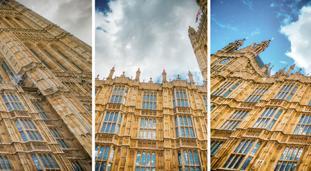 Westminster Palace as seen fron street level, London.の写真素材