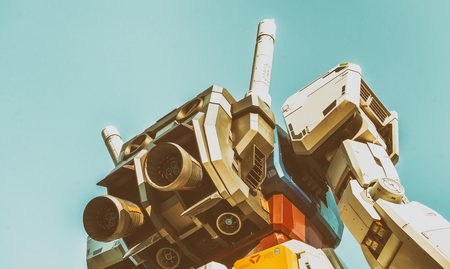 TOKYO - MAY 2016 : Gundum Robot as seen from street level. Its most unique attraction is the Gundam...