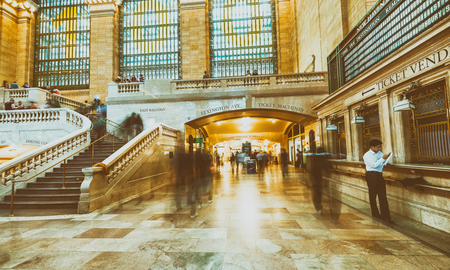 NEW YORK CITY - JUNE 10, 2013: Architecture of Grand Central Main Hall. This is a major hub for New York transportation system.のeditorial素材