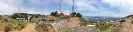 SAN FRANCISCO - AUGUST 5, 2017: Tourists enjoy city panoramic view from Christmas Tree Point. The...