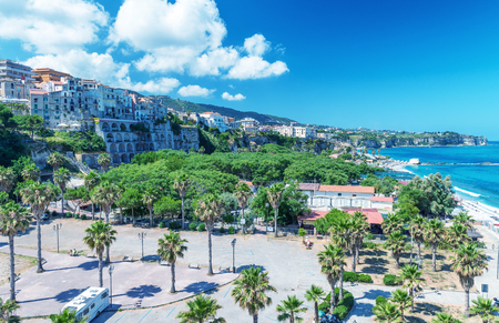TROPEA, ITALY - JUNE 20, 2017: Cityscape aerial view. The city attracts a lot of tourists in Southern Italy area.のeditorial素材