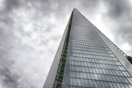 LONDON - SEPTEMBER 24, 2016: Upward view of Shard Building. It is the tallest skyscraper in UK.のeditorial素材