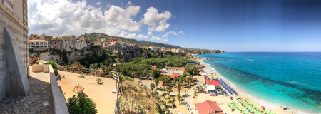 Panoramic view of Tropea coastline from Monastery, Calabria.の写真素材