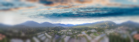 Aerial panorama of Whistler, Canada.
