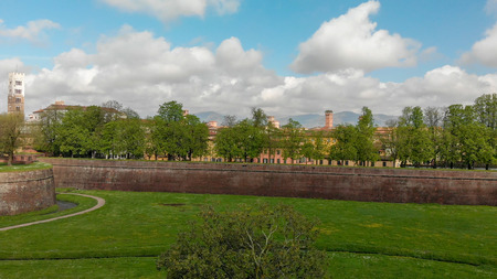 Trees around the walls in Lucca.の写真素材
