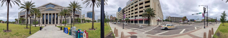 JACKSONVILLE, FL - APRIL 8, 2018: Panoramic view of Duval County Courthouse.