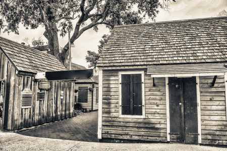 Wooden homes of St Augustine, Florida.の写真素材