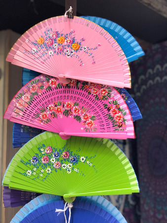 Colorful japanese fans.の写真素材