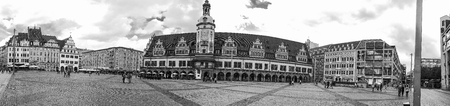 LEIPZIG, GERMANY - JULY 2016: Tourists visit city center. Leipzig attracts 3 million people annually.のeditorial素材