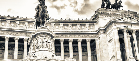 View of the national ,monument a Vittorio Emanuele II on the the Piazza Venezia in Rome, Italy.のeditorial素材
