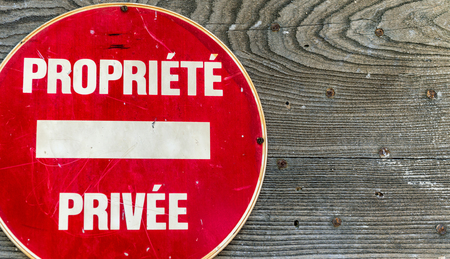 Private property sign in France.の写真素材