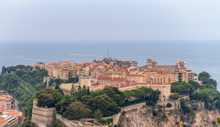 MONTE CARLO - JULY 2013: City streets on a beautiful summer day. Monaco attracts more than 300000 international inbound tourists every year.のeditorial素材