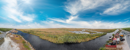 Panoramic aerial view of Everglades Swamps in Florida - USA.の写真素材