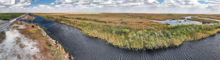Panoramic aerial view of Everglades Swamps, Florida - USA.