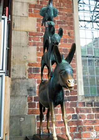 The Bremen Town Musicians Statue in Bremen, Germany.のeditorial素材