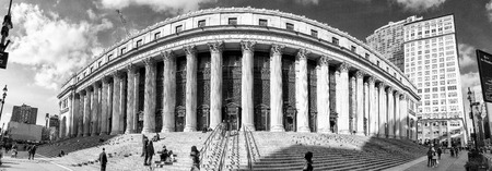 NEW YORK CITY - DECEMBER 1st, 2018: Panoramic view of Penn Station and Manhattan skyline on a winter...