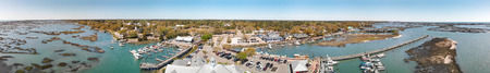 Georgetown, South Carolina. Panoramic aerial view at sunset.