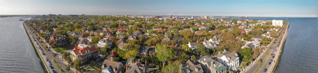 Charleston aerial view, South Carolina in spring season.の写真素材