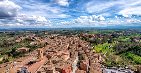 Beautiful view of Siena, Medieval Town in Tuscany.の写真素材