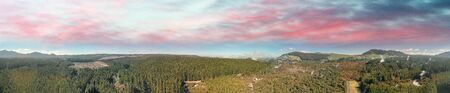 Panoramic aerial view of Wai-O-Tapu National Park, Rotorua - New Zealand.