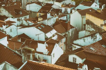 Aerial view of Lisbon skyline on a sunny day, Portugal.の写真素材