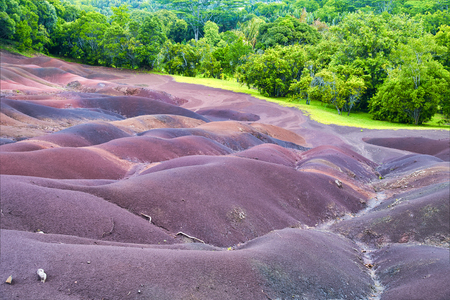Seven Coloured Earth on Chamarel, Mauritius island.の写真素材