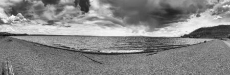Yellowstone Lake panoramic view, USA.の写真素材