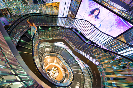 LONDON - JUNE 2015: Interior of Victoria's Secret fashion shop.のeditorial素材