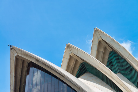 SYDNEY - OCTOBER 2015: Panoramic view of Sydney Opera House on a sunny day. The city attracts 20 million people annually.のeditorial素材