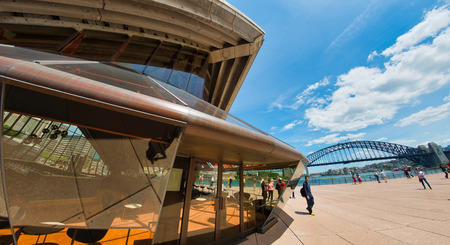 SYDNEY - OCTOBER 2015: Panoramic view of Sydney Opera House on a sunny day. The city attracts 20...