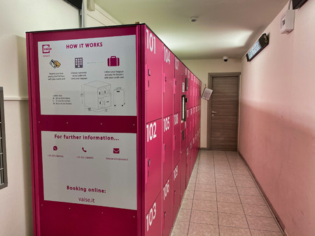 FLORENCE, ITALY - SEPTEMBER 26, 2019: Interior of Baggage Deposit near Santa Maria Novella Station,...